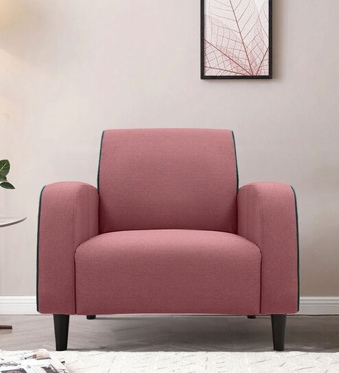 Kortes Velvet 1 Seater Sofa In Dusky Rose Colour