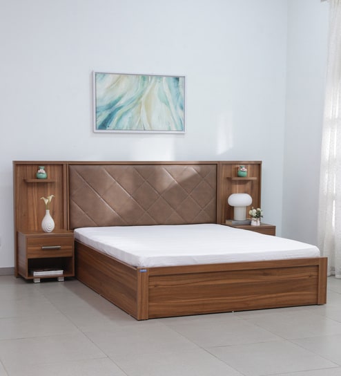 Buy Kosmo Weave King Size Bed in Vermount Finish with Box Storage at 37%  OFF by Spacewood