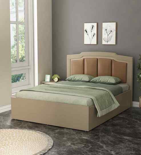 Kosmo Eternia King Size Bed With Melamine Finish In Modern Ash Colour