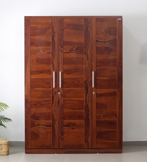 Kosmo Grace 3 Door Wardrobe in Sheesham Woodpore Finish