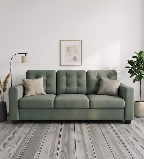 Kosmo Montessa 3 Seater Sofa In Green Color