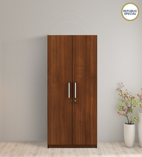 Kosmo Optima 2 Door Wardrobe In Walnut Rigato Finish