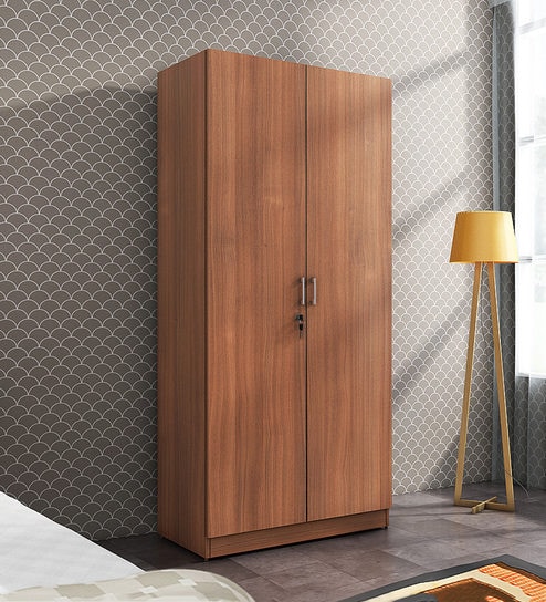 Buy Kosmo Optima Two Door Wardrobe In Walnut Finish By Spacewood