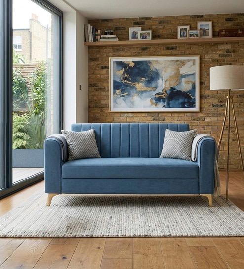 Kosmo Zenith 2 Seater Sofa In Blue Color