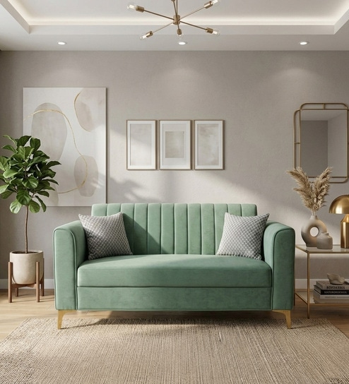 Kosmo Zenith 2 Seater Sofa In Green Color