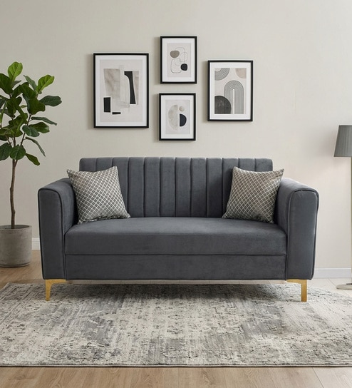 Kosmo Zenith 2 Seater Sofa In Grey Color