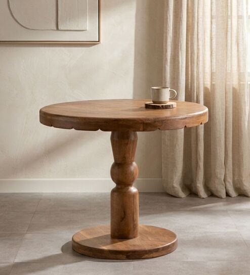 Kovil 4 Seater Dining Table In Natural Acacia Wood Finish