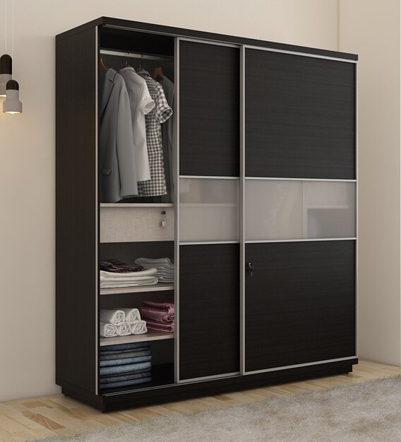 Buy Kosmo Universal Wardrobe in Natural Wenge Melamine Finish by