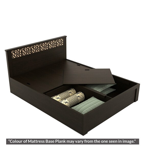 Buy Kosmo Weave Queen Size Bed with Storage in Vermount Finish by