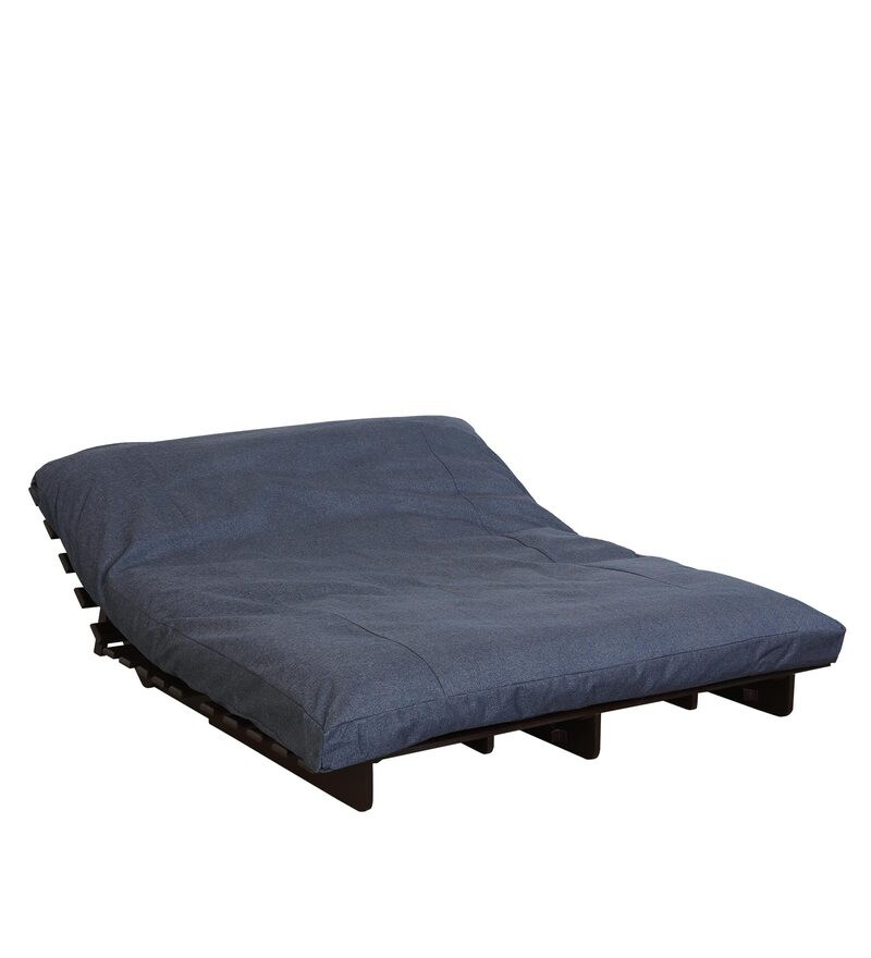 Buy Kobe Double Futon in Spruce Blue Colour with Mattress by ARRA