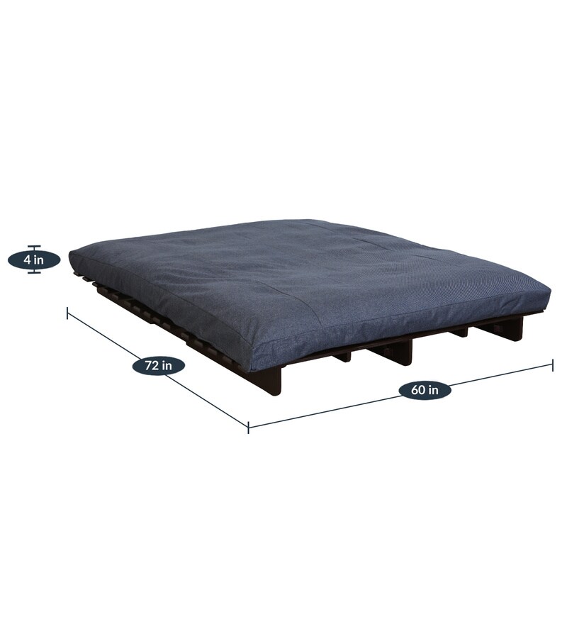 Buy Kobe Double Futon in Spruce Blue Colour with Mattress by ARRA