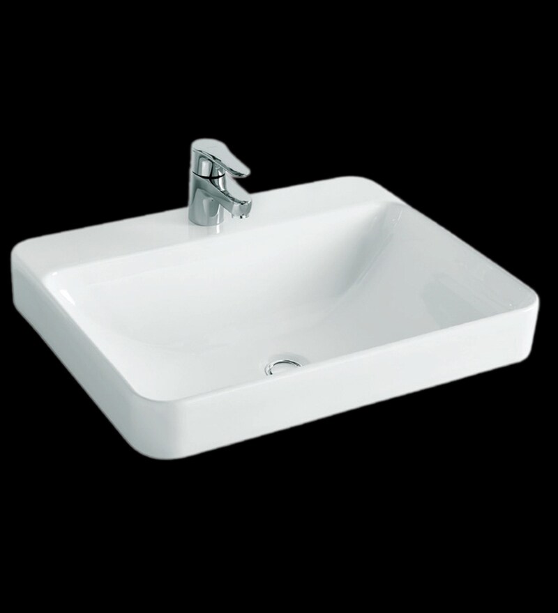 Buy Kohler Forefront Rectangular White Ceramic Wash Basin with Single