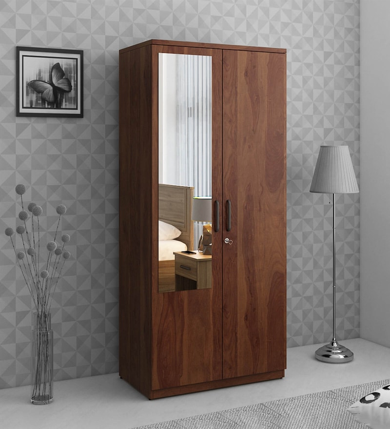 Buy Kosmo Carnival 2 Door Wardrobe in Melamine Finish with Mirror by