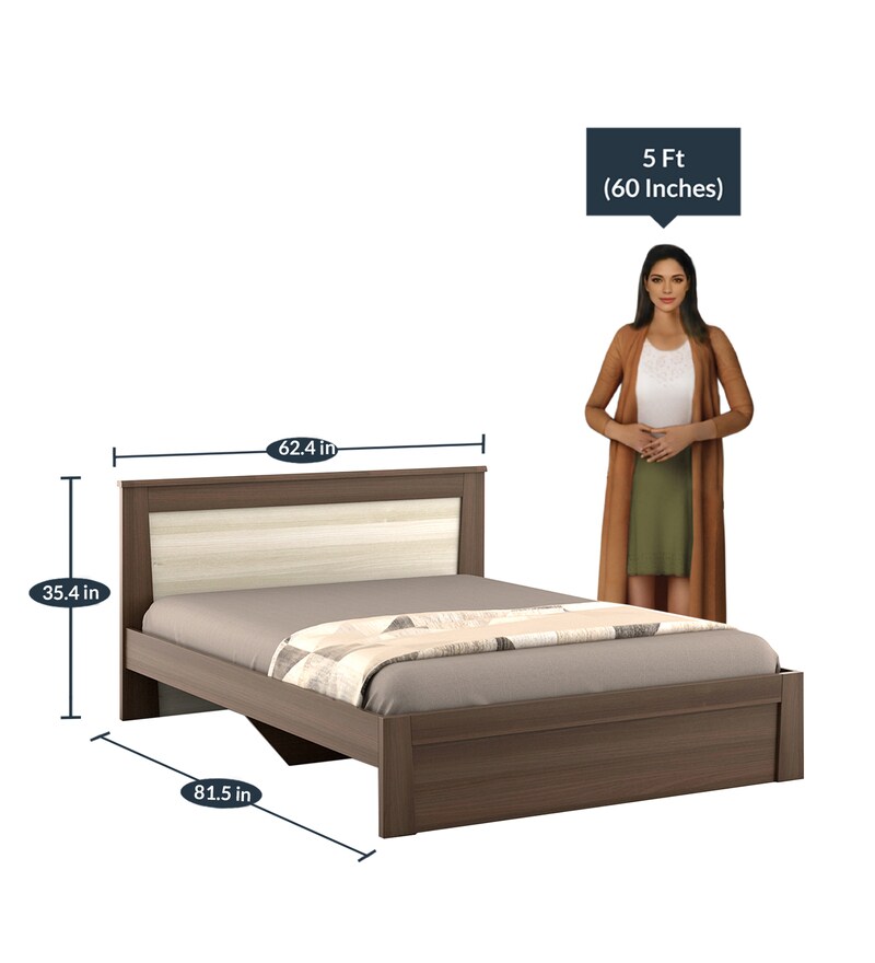 Buy Kosmo Denver Queen Size Bed in Balliness Pine Finish Online