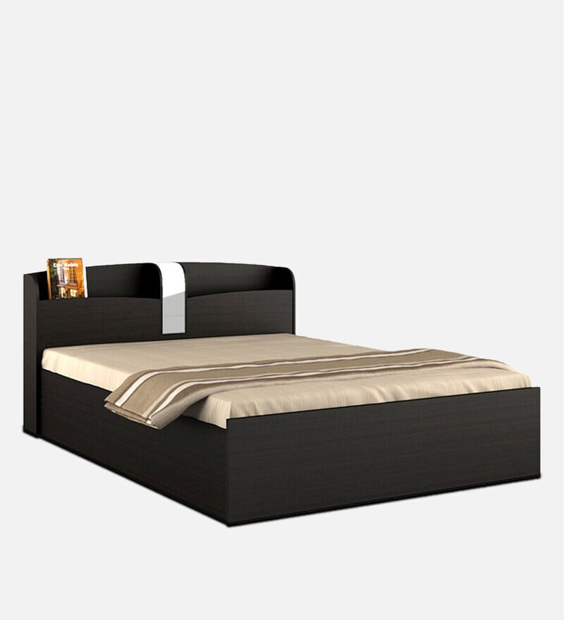 Buy Kosmo Imperial Queen Size Bed with Storage in Natural Wenge Finish