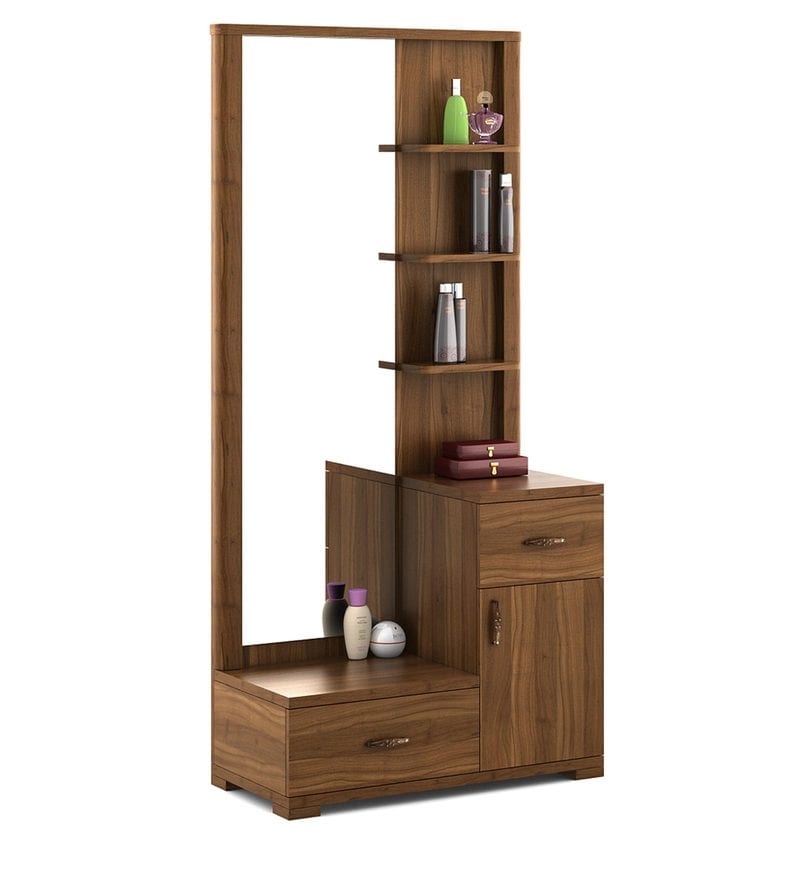 kosmo legend dressing table in natural teak finish by spacewood