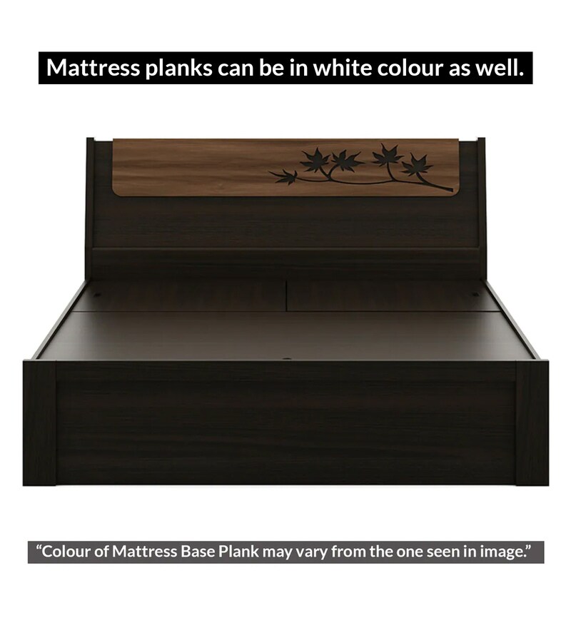 Buy Kosmo Maple Queen Size Bed with Storage in Fumed Oak Melamine