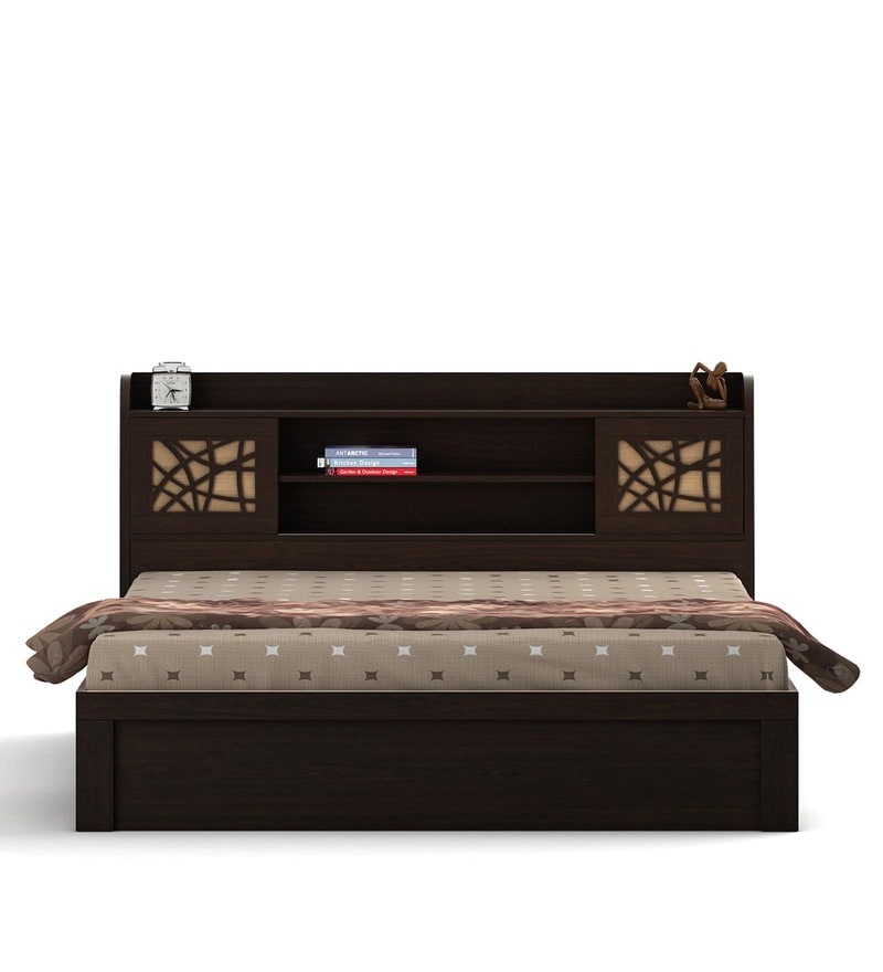 Buy Kosmo Mayflower Queen Size Bed in Vermount Woodpore Finish with Box
