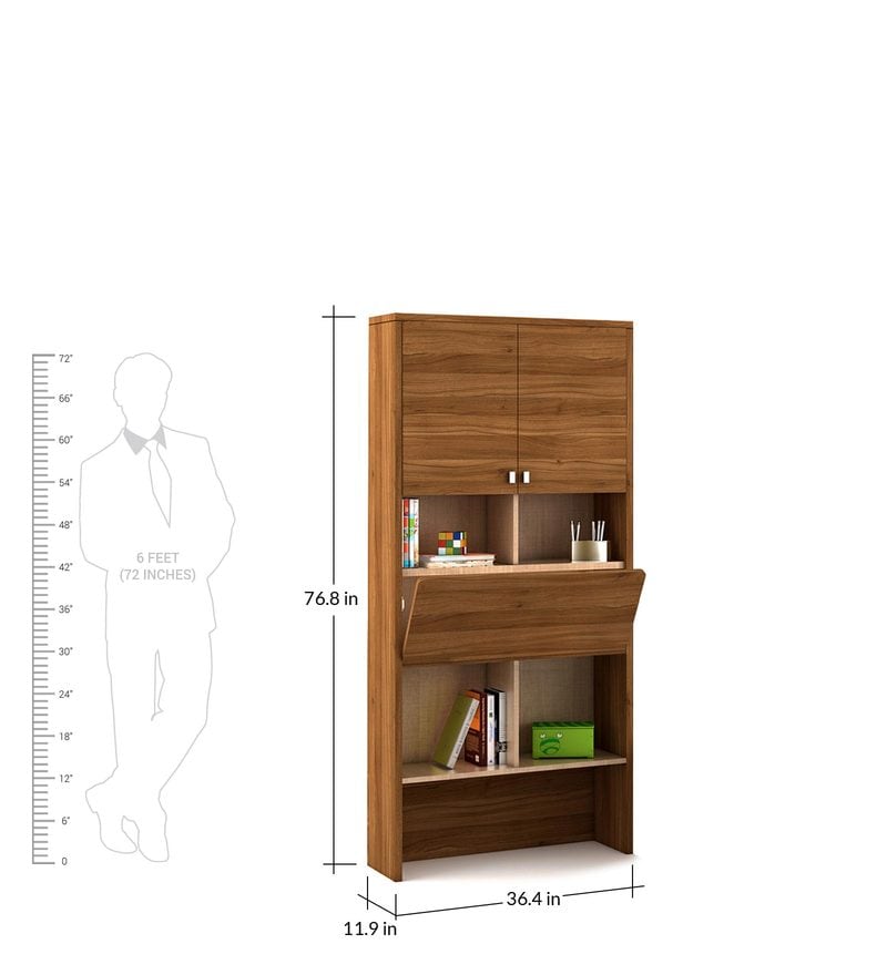 Buy Kosmo Oscar Study Table with Wall Storage by Spacewood Online