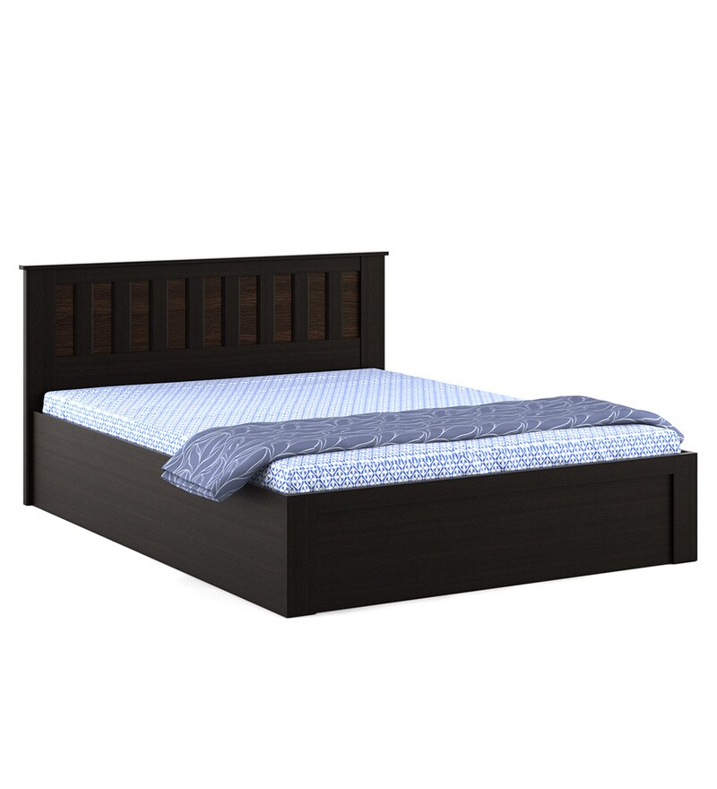 Buy Kosmo Phoenix Queen Size Bed with Storage in Wenge Finish by