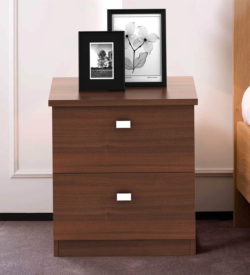Buy Kosmo Premium Bed Side Table in Walnut Rigato Woodpore Melamine