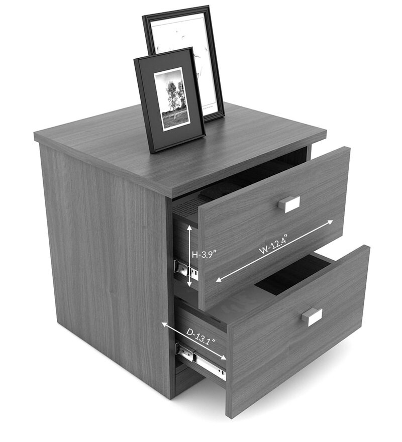 Buy Kosmo Premium Bedside Table in Walnut Rigato Woodpore Melamine