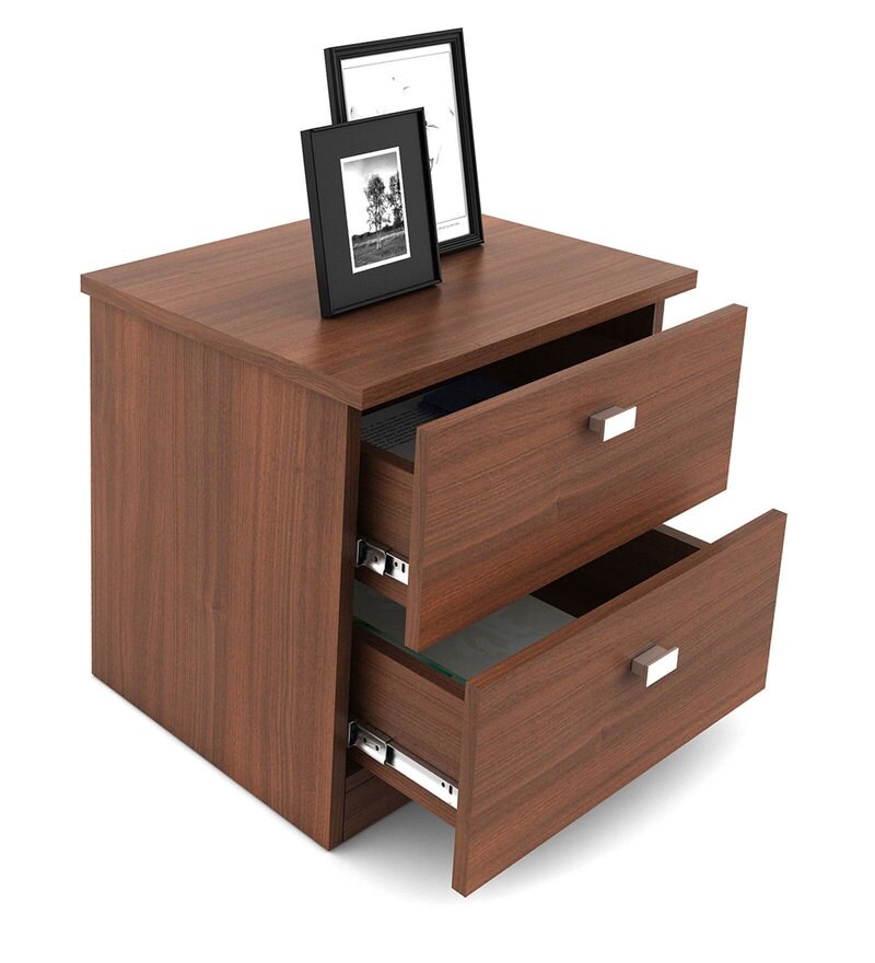 Buy Kosmo Premium Bedside Table in Walnut Rigato Woodpore Melamine