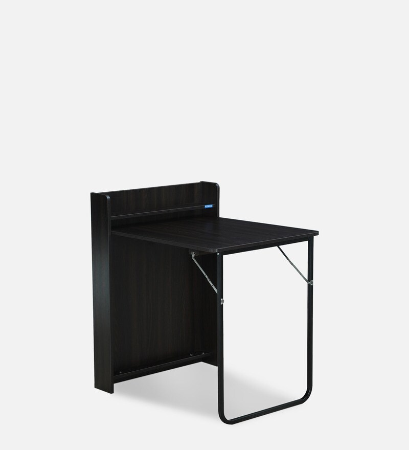Buy Kosmo Foldable Study Table in Fumed Oak Finish Online Modern