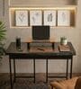 Kobe Solid Wood Writing Table in Charcoal Grey Finish