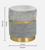 Kobe Velvet Pouffe In Grey Colour