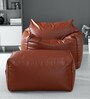 Kocaman XXXL Square lounge Sofa & Ottoman with Beans in Brown Colour