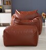 Kocaman XXXL Square lounge Sofa & Ottoman with Beans in Brown Colour