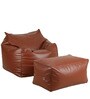 Kocaman XXXL Square lounge Sofa & Ottoman with Beans in Brown Colour