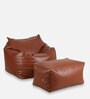 Kocaman XXXL Square lounge Sofa & Ottoman with Beans in Brown Colour