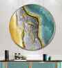 Koi Fish In Waves Acrylic Round Wall Art