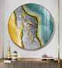 Koi Fish In Waves Acrylic Round Wall Art