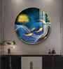 Koi Fish With Blue Background Acrylic Round Wall Art