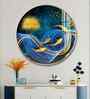 Koi Fish With Blue Background Acrylic Round Wall Art