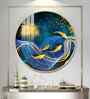 Koi Fish With Blue Background Acrylic Round Wall Art