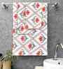 Koi White Madhuban Floral Waffle Cotton 250 GSM Bath & Hand Towel Set