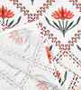 Koi White Madhuban Floral Waffle Cotton 250 GSM Bath & Hand Towel Set