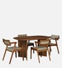 Kolding Acacia Wood 4 Seater Dining Set In Natural Finish