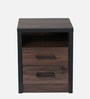 Kono Bedside Table in Brown Oak Finish with Drawers