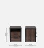 Kono Bedside Table in Brown Oak Finish with Drawers