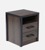 Kono Bedside Table in Brown Oak Finish with Drawers