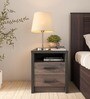 Kono Bedside Table in Brown Oak Finish with Drawers