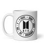 White 325 ml BTS Band Members Name Printed Ceramic  Coffee Mug
