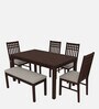 Kopra Sheesham Wood 6 Seater Dining Set In Classic Brown Finish