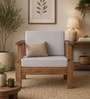 Korai Solid Wood 1 Seater Sofa In Natural Finish