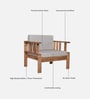 Korai Solid Wood 1 Seater Sofa In Natural Finish